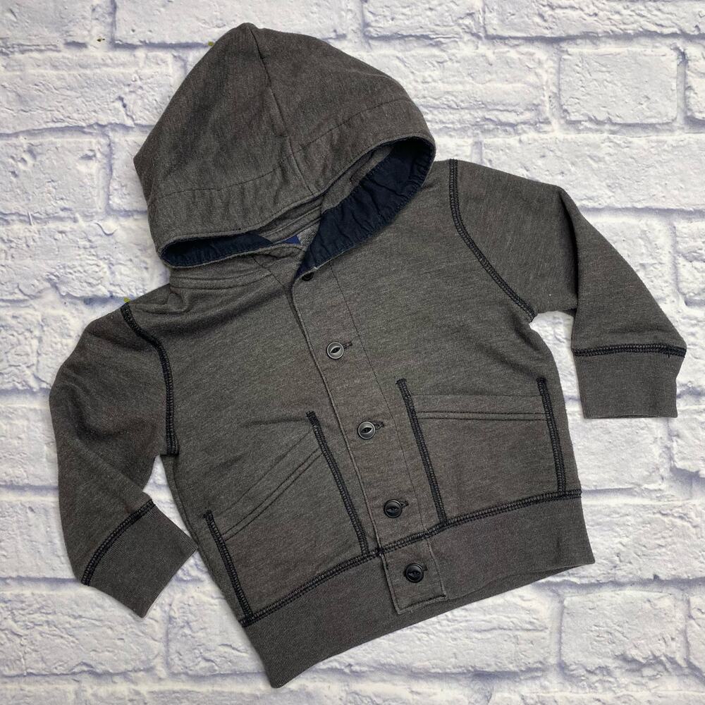 babyGap Button Down, Hooded Sweatshirt in Grey